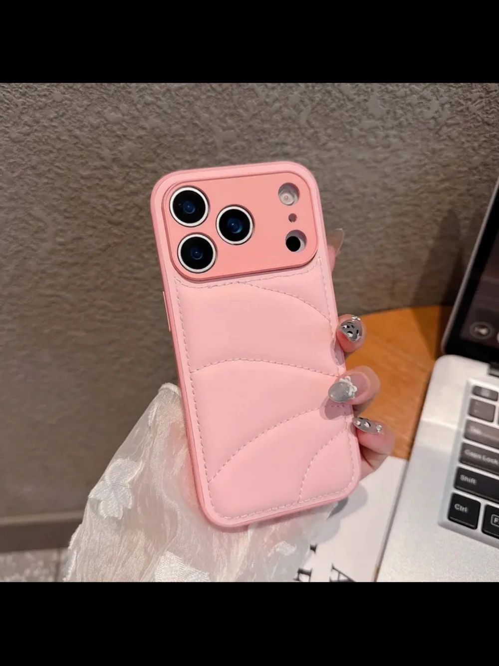 Pink Quilted Phone Case for Cell Phones